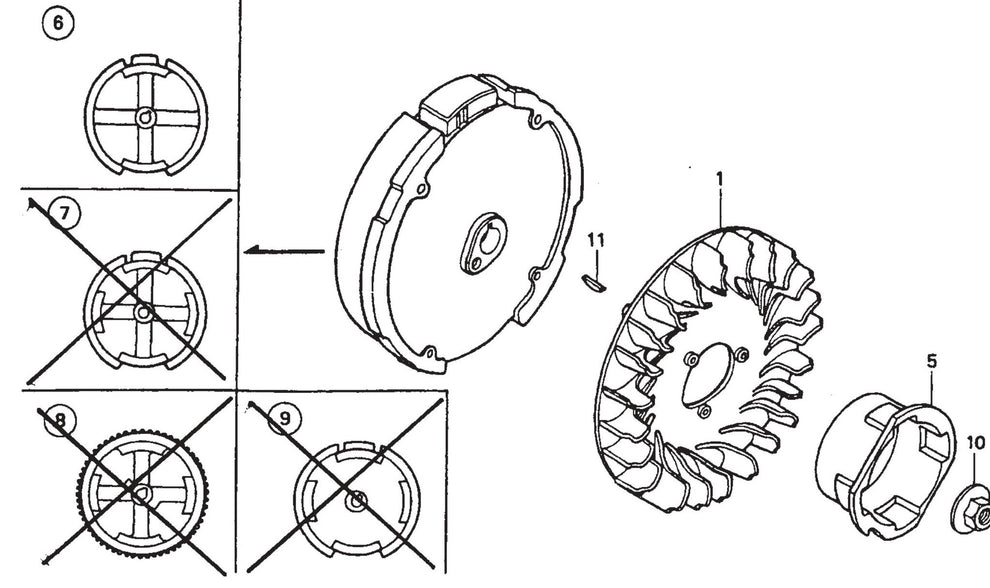 MVC77 Honda GX160K1QX2 Cooling Fan / Fly Wheel Assembly Parts