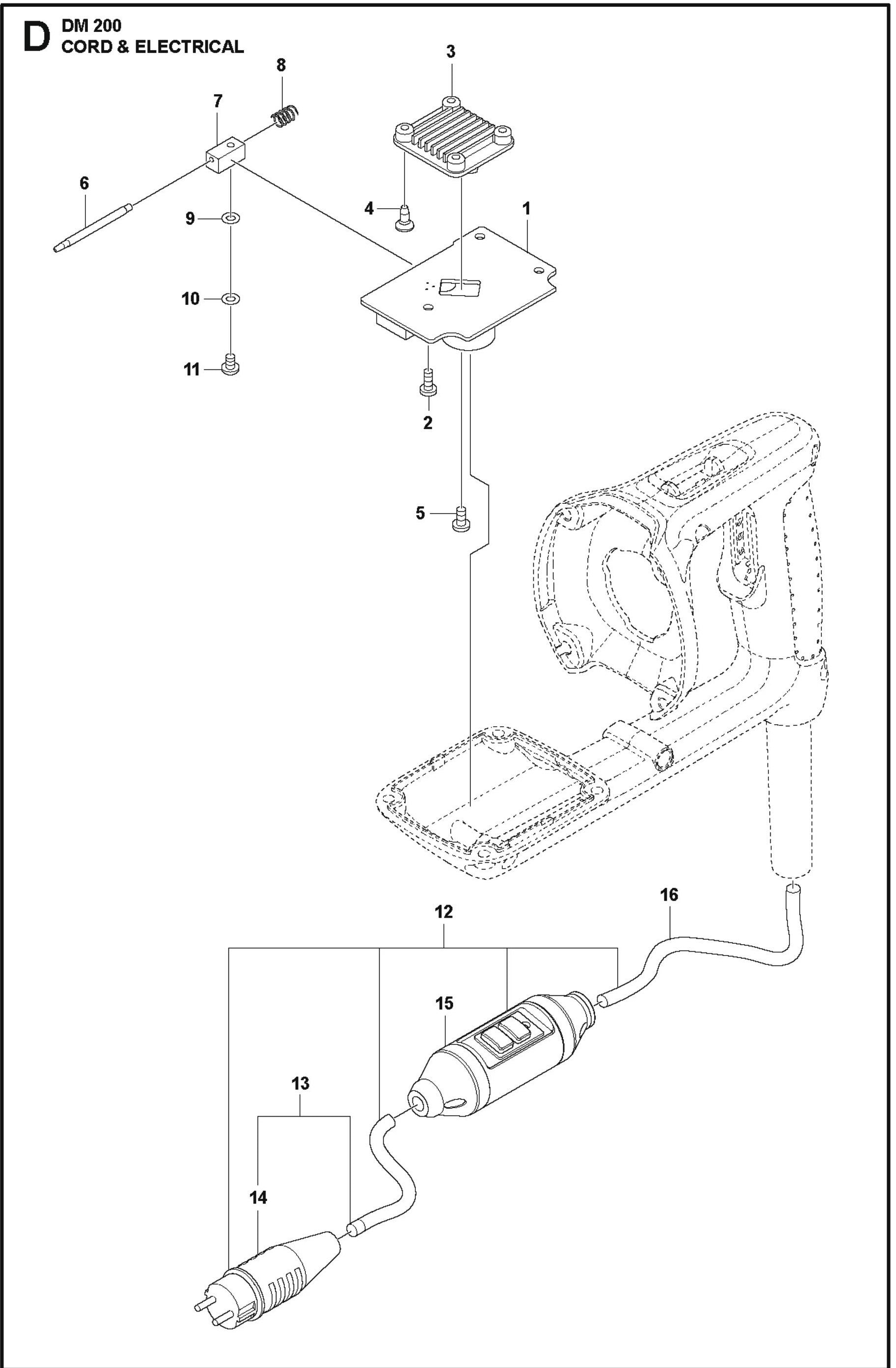 Cord And Electrical Parts For DM 200 By Husqvarna