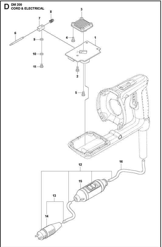 Cord And Electrical Parts For DM 200 By Husqvarna