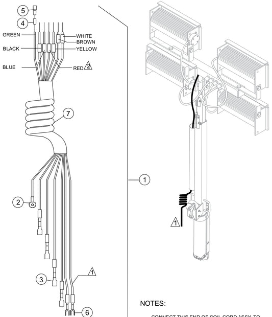 Coil Cord Assembly Parts for LT12DAB Light Towers by Multiquip