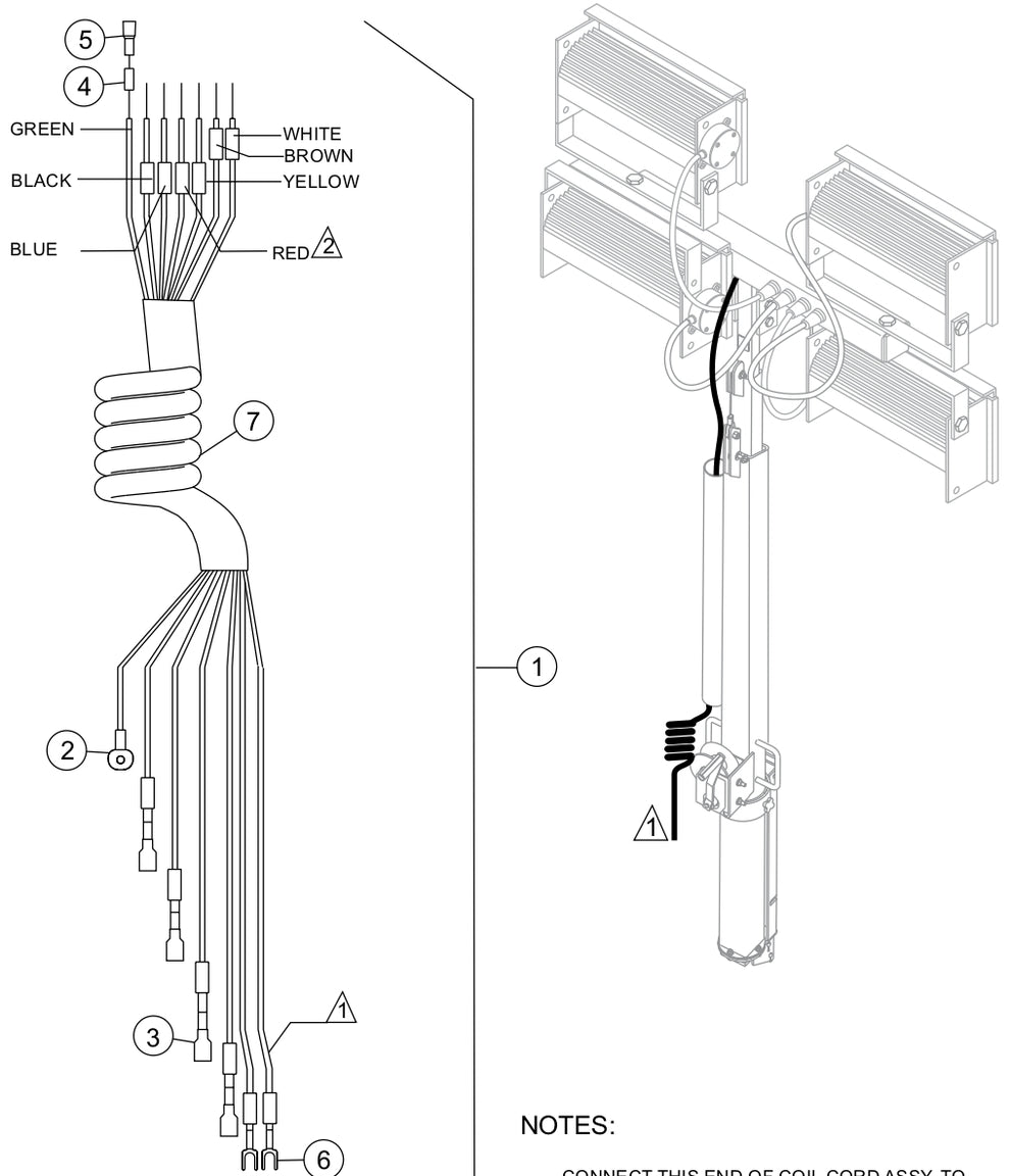Coil Cord Assembly Parts for LT12DAB Light Towers by Multiquip