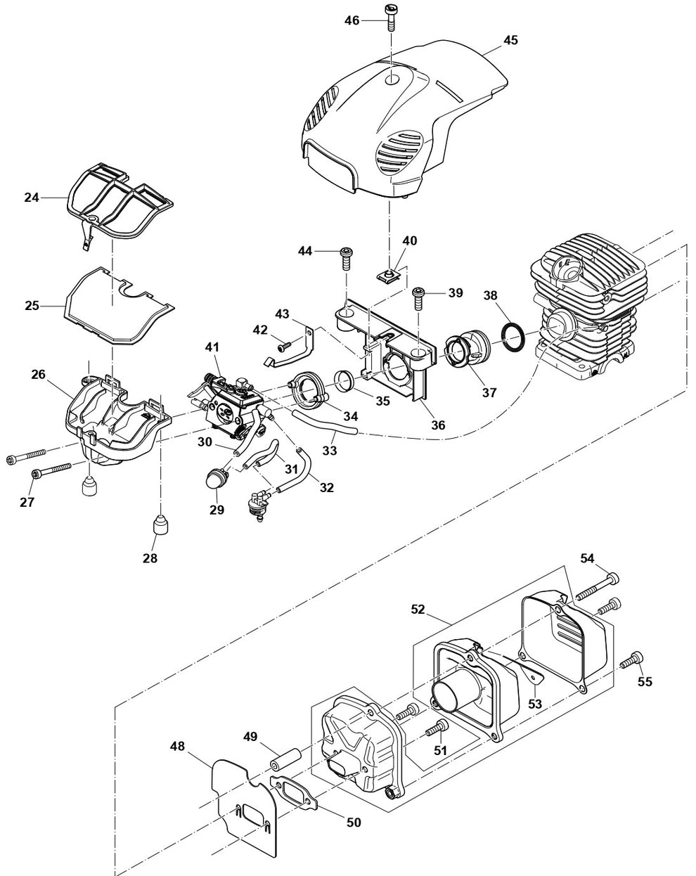 Cover, Air Filter Muffler Assembly Parts For EA3200SRBB, EA3201SRBB, EA3201S35B Gas Chain Saw Parts by Makita