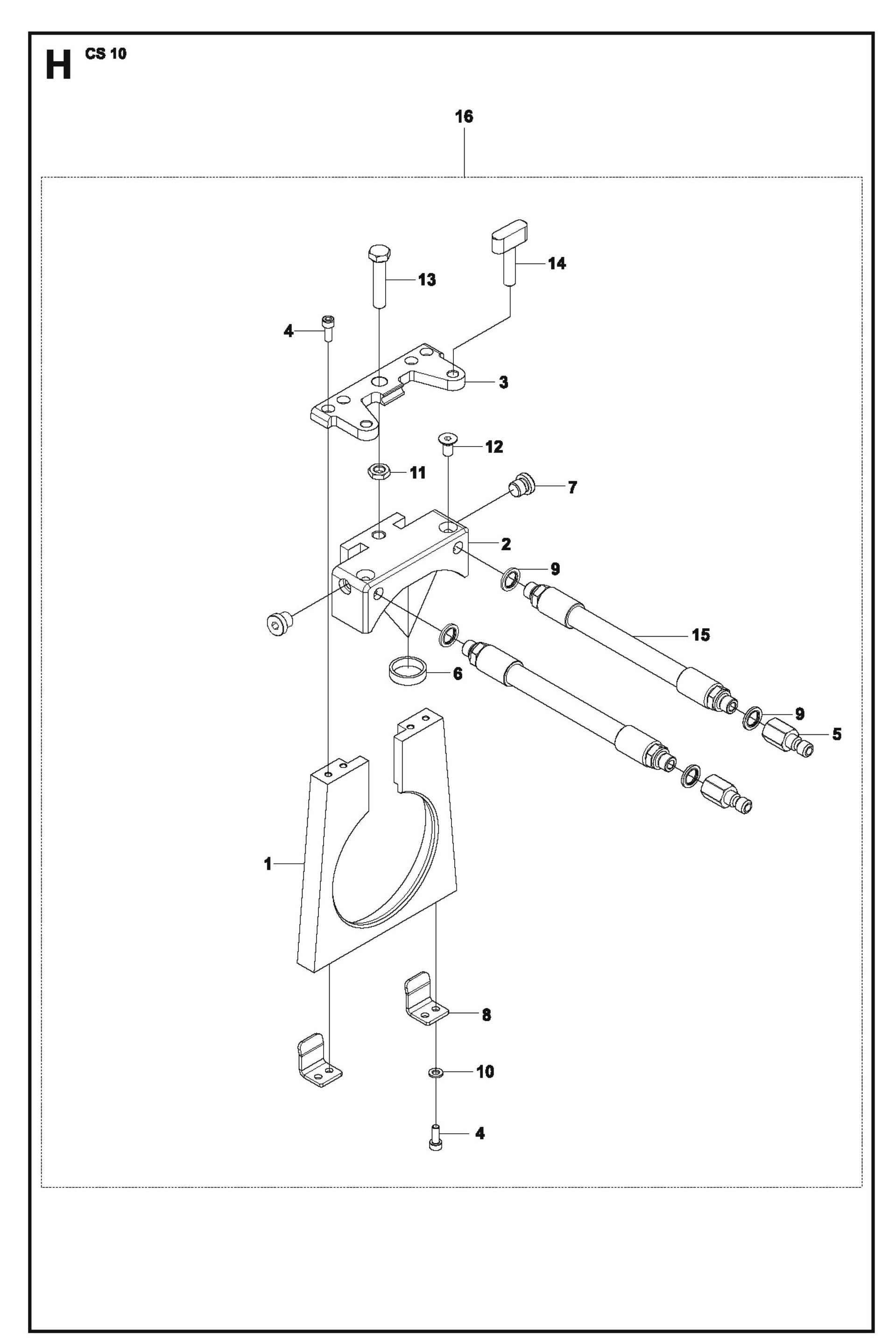 Cover Holder Parts For CS 10 Wire Saw By Husqvarna
