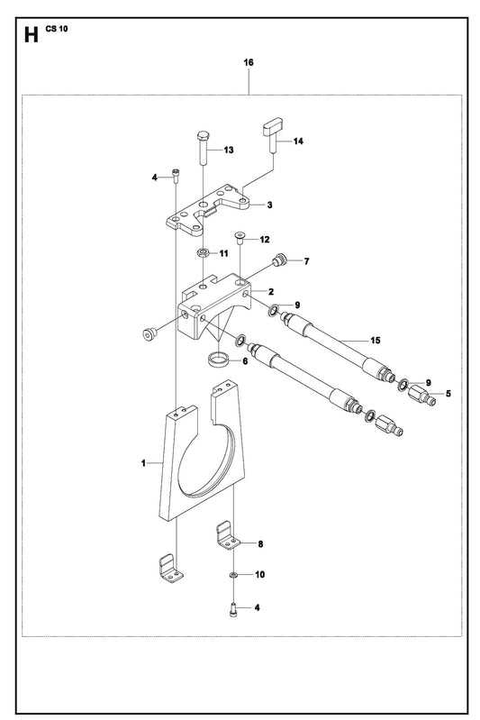 Cover Holder Parts For CS 10 Wire Saw By Husqvarna