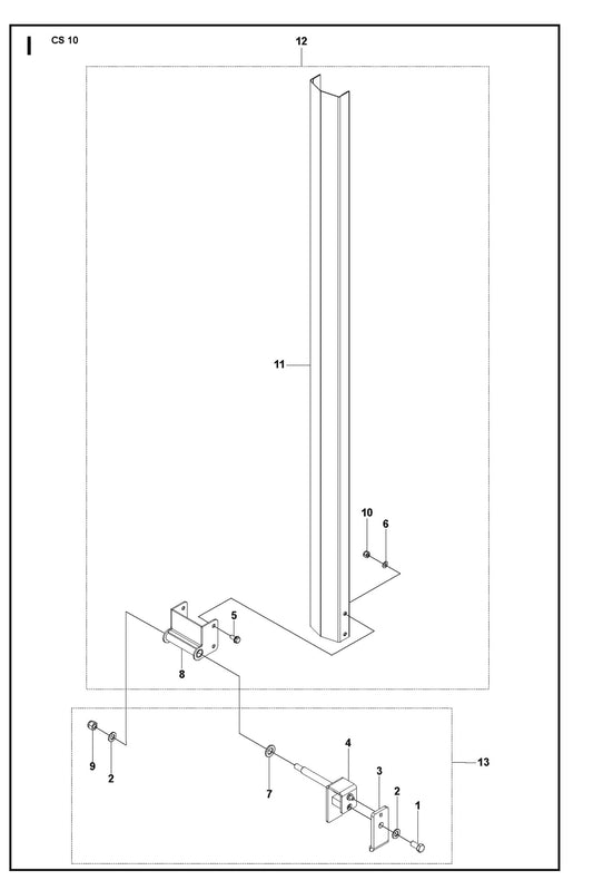Cover With Bracket Parts For CS 10 Wire Saw By Husqvarna