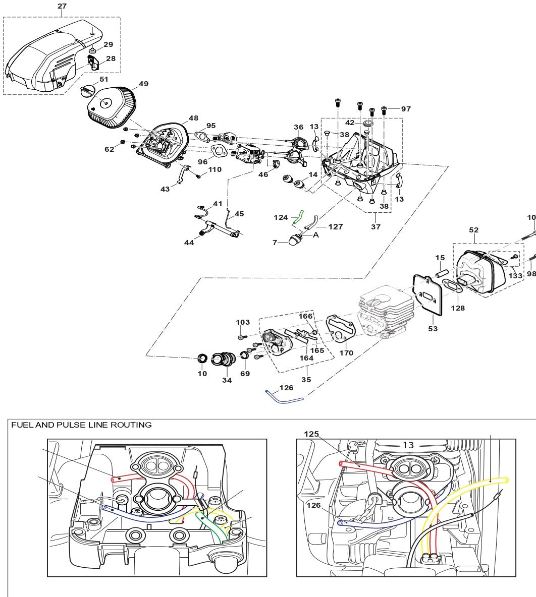 Cover, Air Filter Muffler Assembly Parts For EA6100PREG, EA6100PREL, EA6100PRGG Gas Chain Saw Parts by Makita