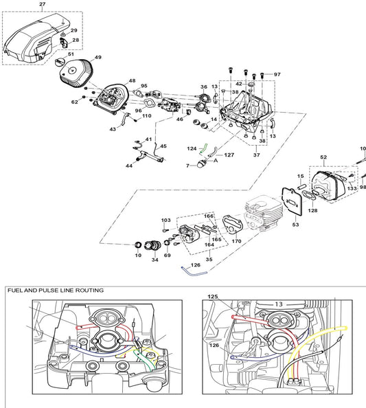 Cover, Air Filter Muffler Assembly Parts For EA6100PREG, EA6100PREL, EA6100PRGG Gas Chain Saw Parts by Makita