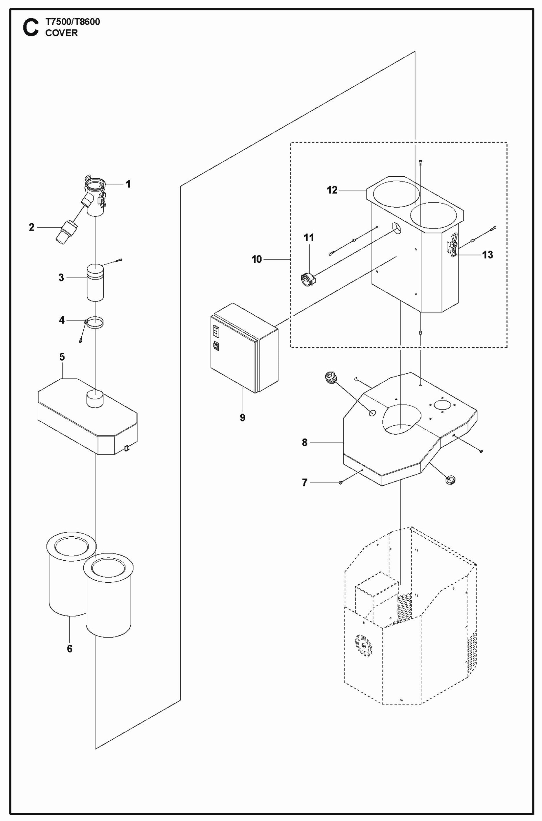Cover Parts For T 7500 Dust Extractor By Husqvarna