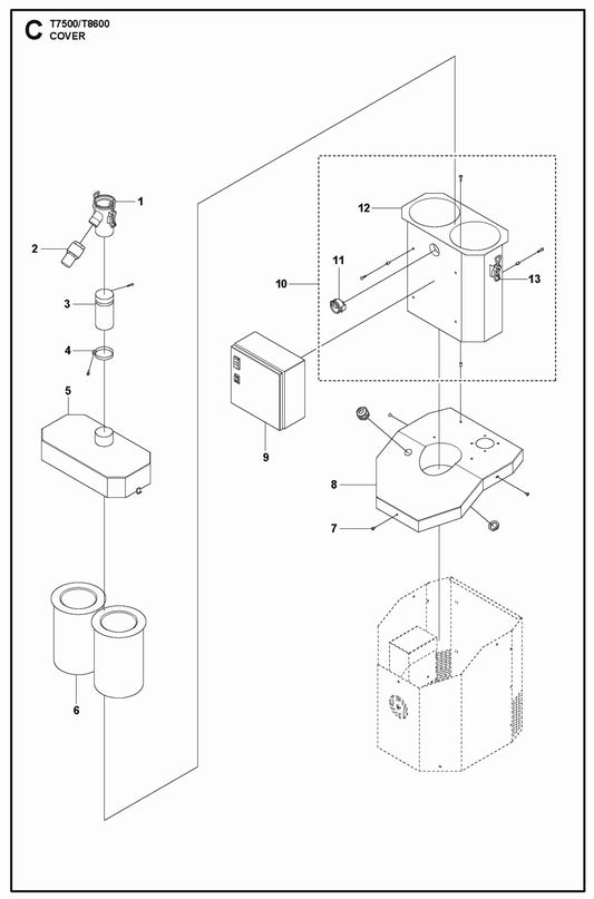 Cover Parts For T 7500 Dust Extractor By Husqvarna