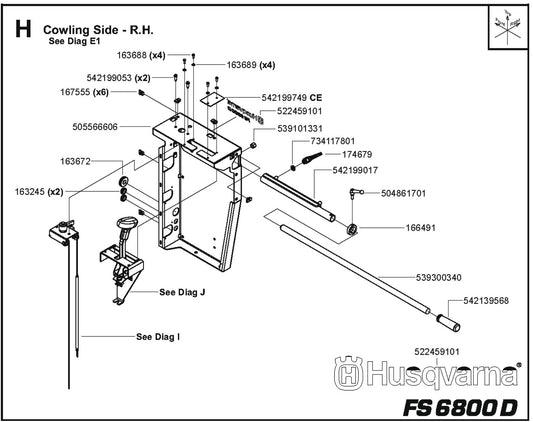 Cowling Side- R.H. Parts For FS6600D By Husqvarna
