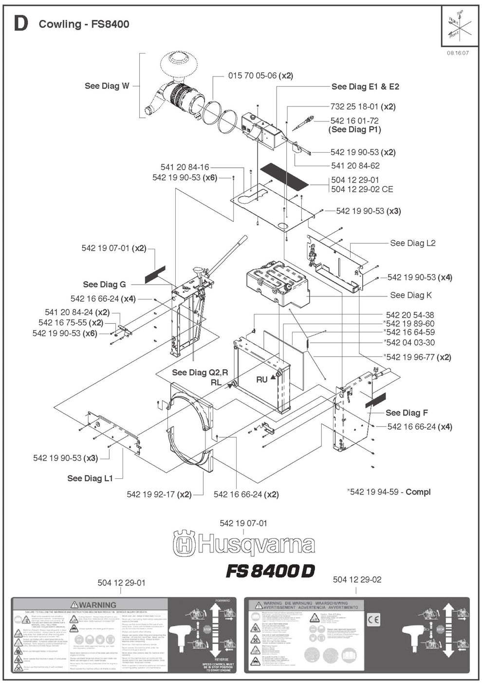 Cowling Parts For FS8400D By Husqvarna