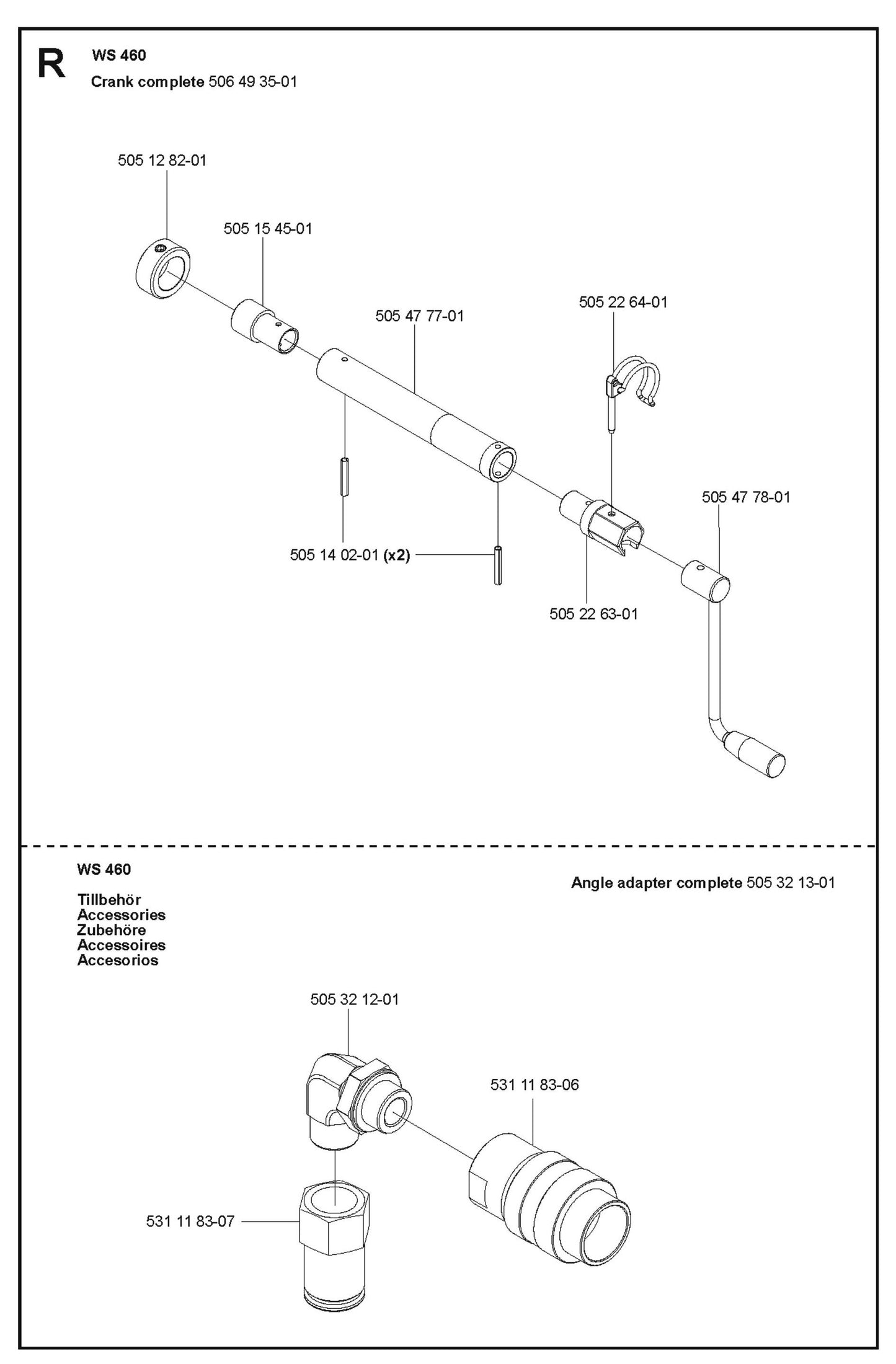 Crank Complete Parts For WS 460 By Husqvarna