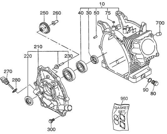 MQ QP2E ROBIN EX130D51111 ENGINE Crankcase Assembly Parts By Multiquip