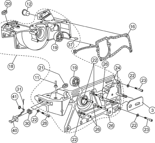 HS81A Crankcase Assembly Parts