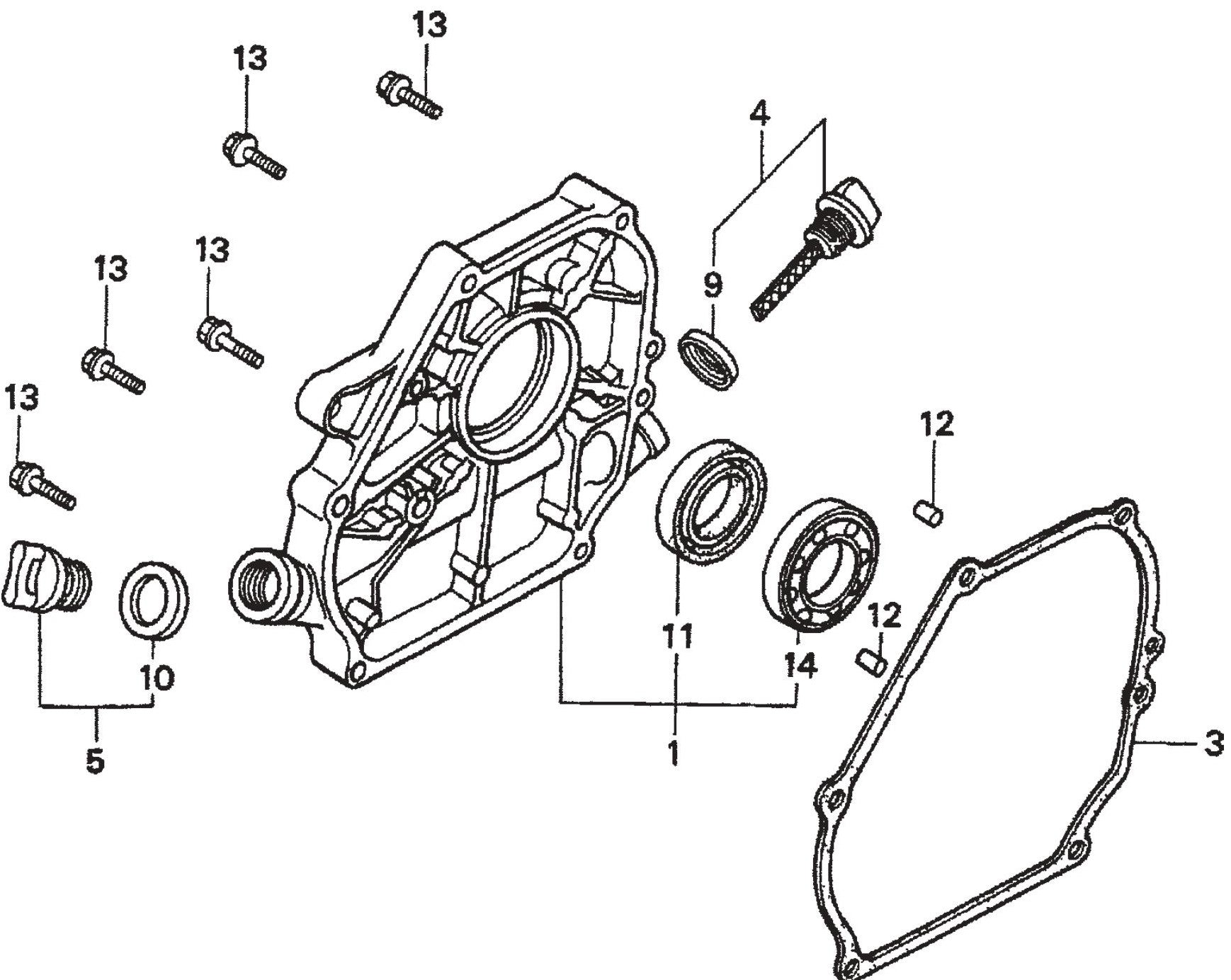 MVC80VH/VHW Crankcase Cover Assembly Parts