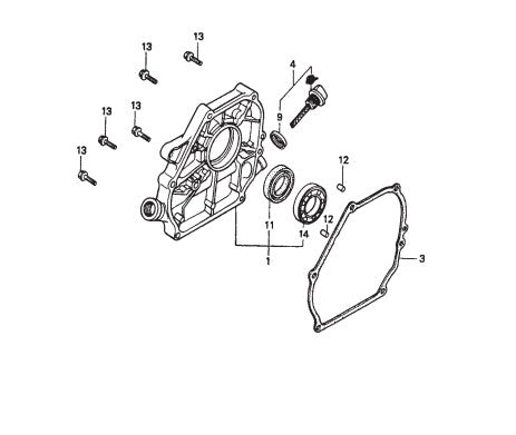 Crankcase Cover Assembly Parts for JA Series Trowels  by Multiquip Whiteman
