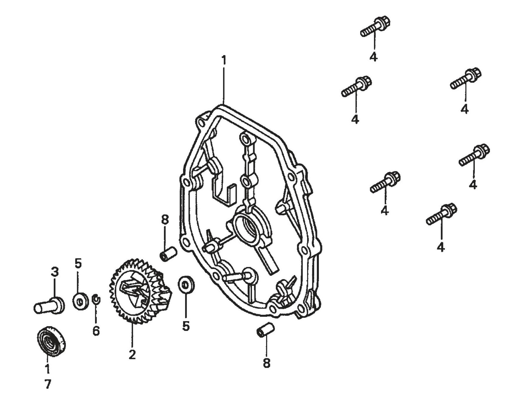 BP-25H Honda GXH50QXA Engine —Crankcase Cover Assembly Parts By Multiquip