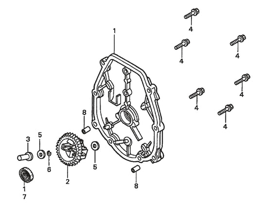 BP-25H Honda GXH50QXA Engine —Crankcase Cover Assembly Parts By Multiquip