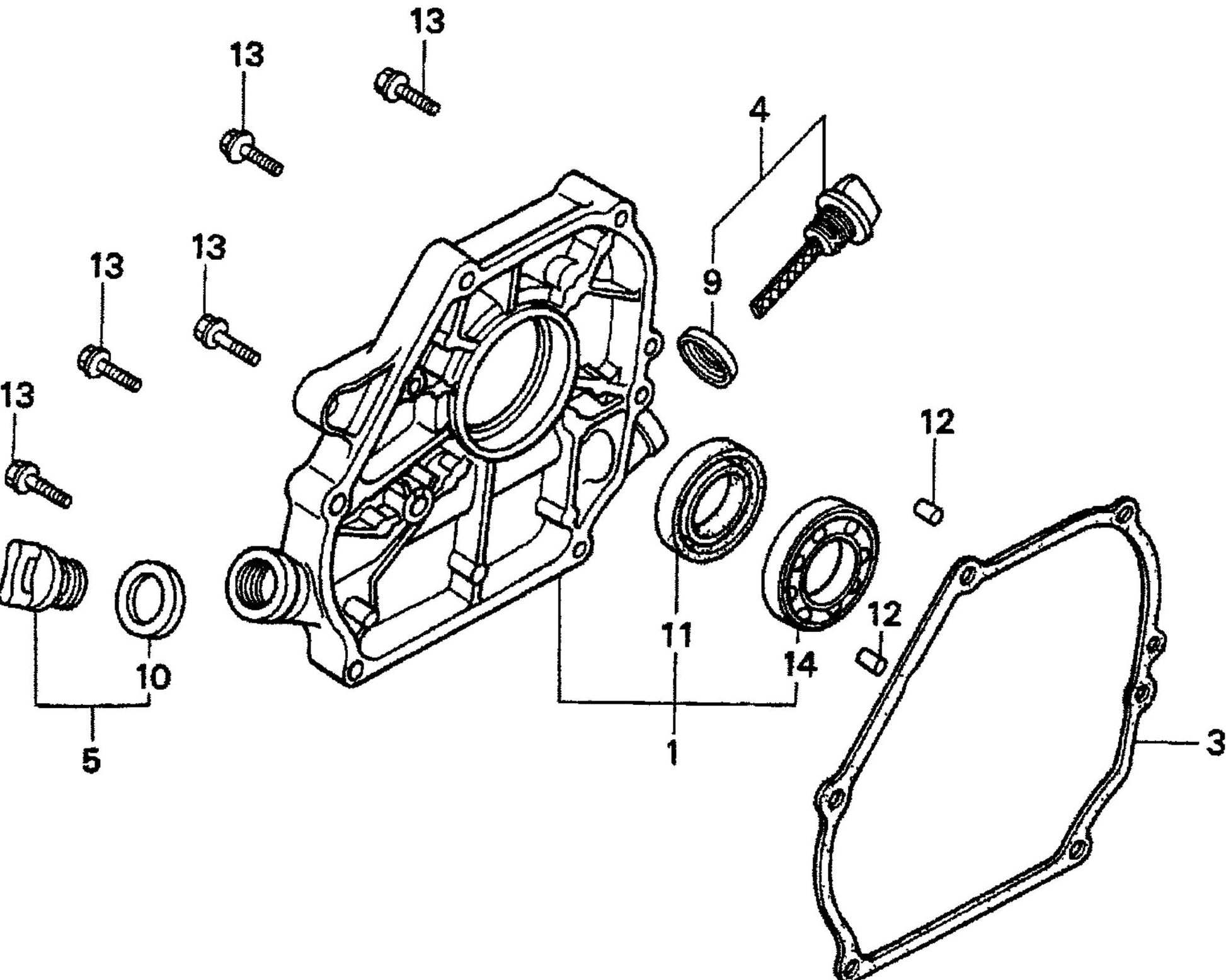 MVC90H Honda GX160K1QMX2/GX160U1QMX2 Engine Crankcase Cover Assembly Parts