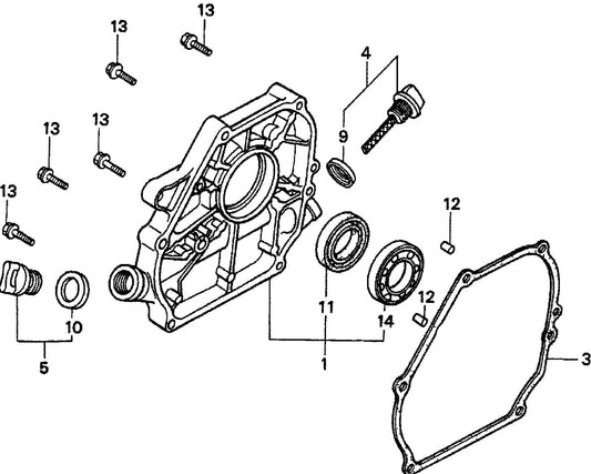 MVC90H Honda GX160K1QMX2/GX160U1QMX2 Engine Crankcase Cover Assembly Parts