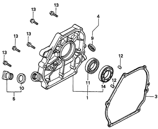 HONDA GX160K1TX2 Engine Crankcase Cover Assembly Parts For T20H By Multiquip