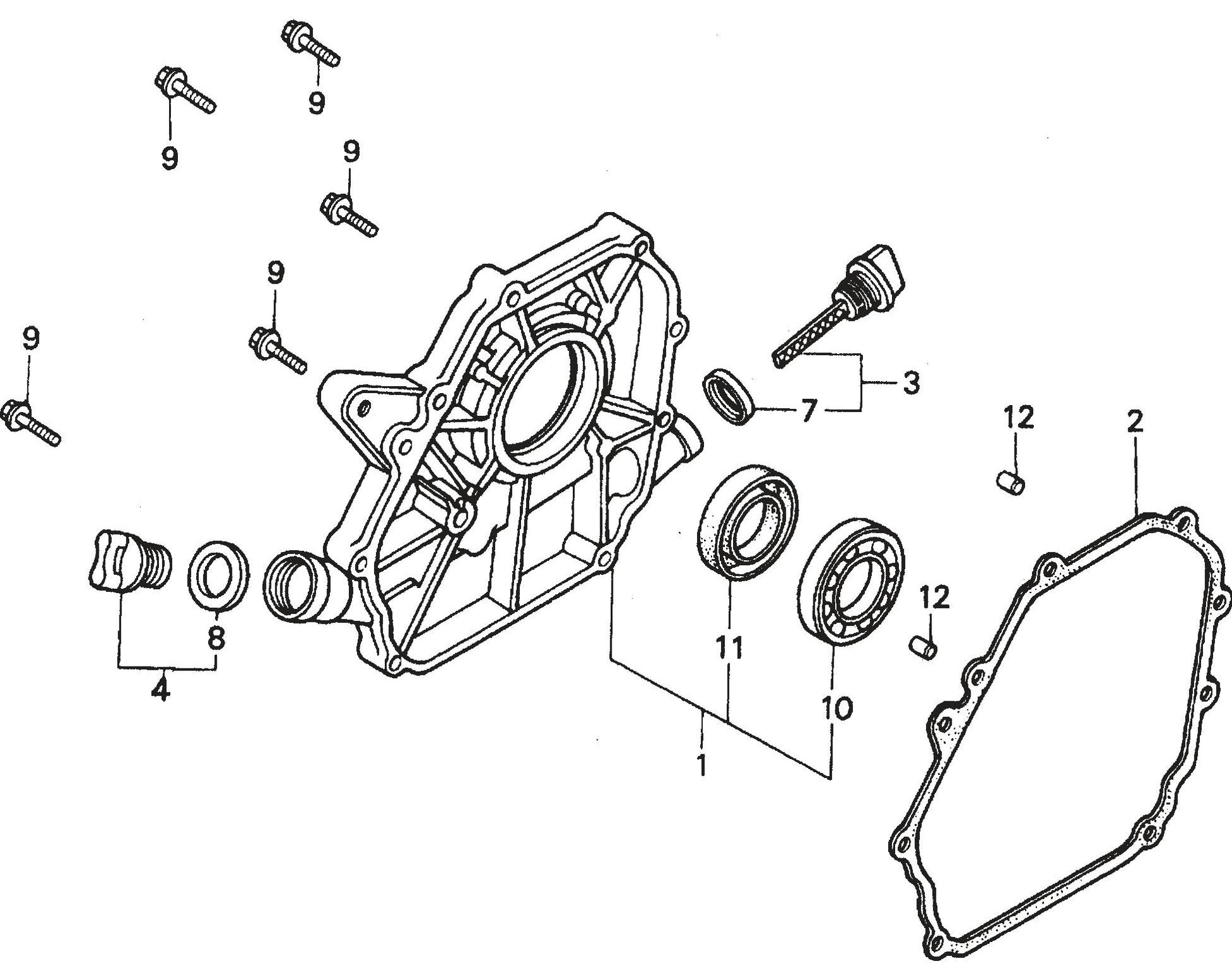 MQ MQD305 / MQD306 / MQD306HA HONDA GX120K1QX2 ENGINE Crankcase Cover Assembly Parts By Multiquip