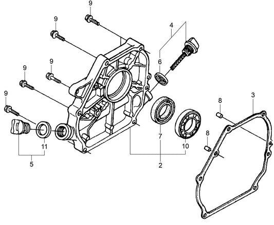 MVH128GH Honda GX160UT2SCM Crankcase Cover Assembly Parts