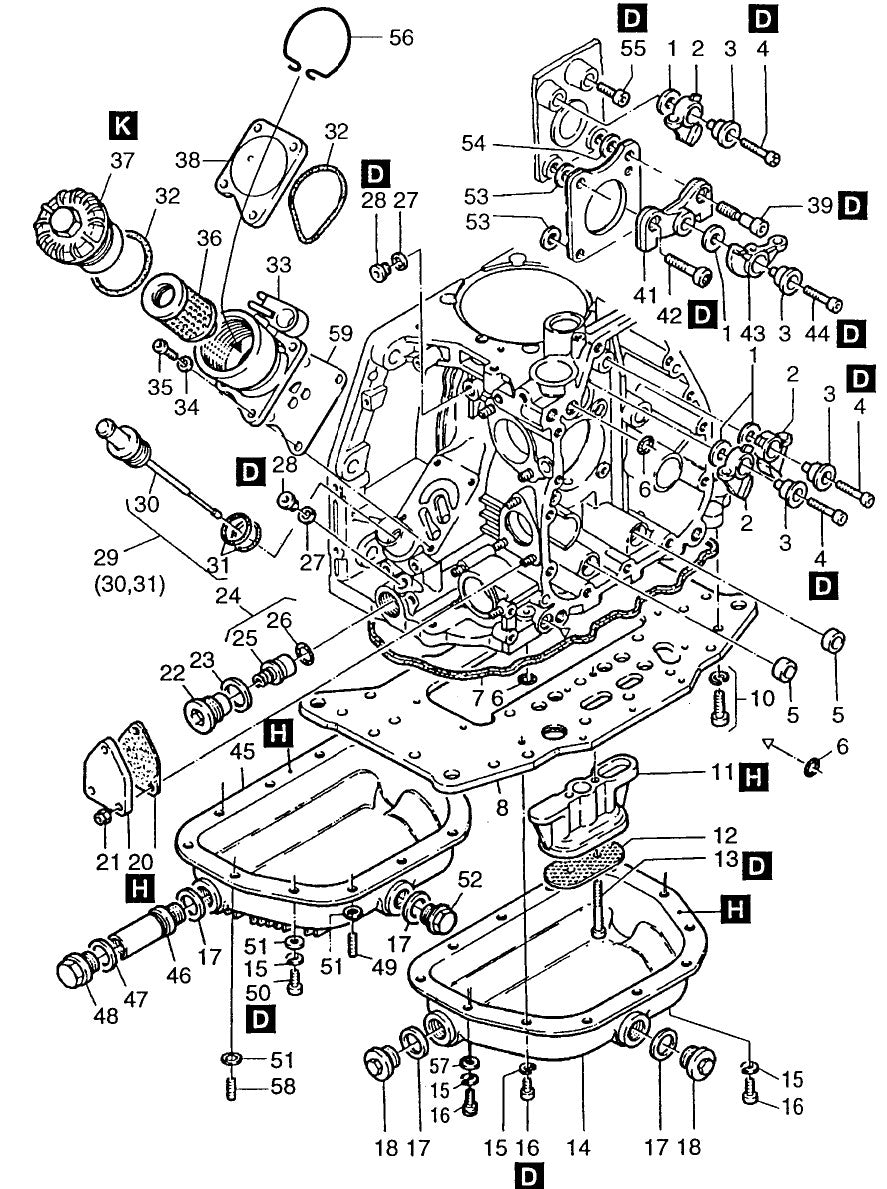 Crankcase (External)  HATZ 1D81Z Engine Assembly Parts For MDR9D Walk-Behind Roller By Multiquip
