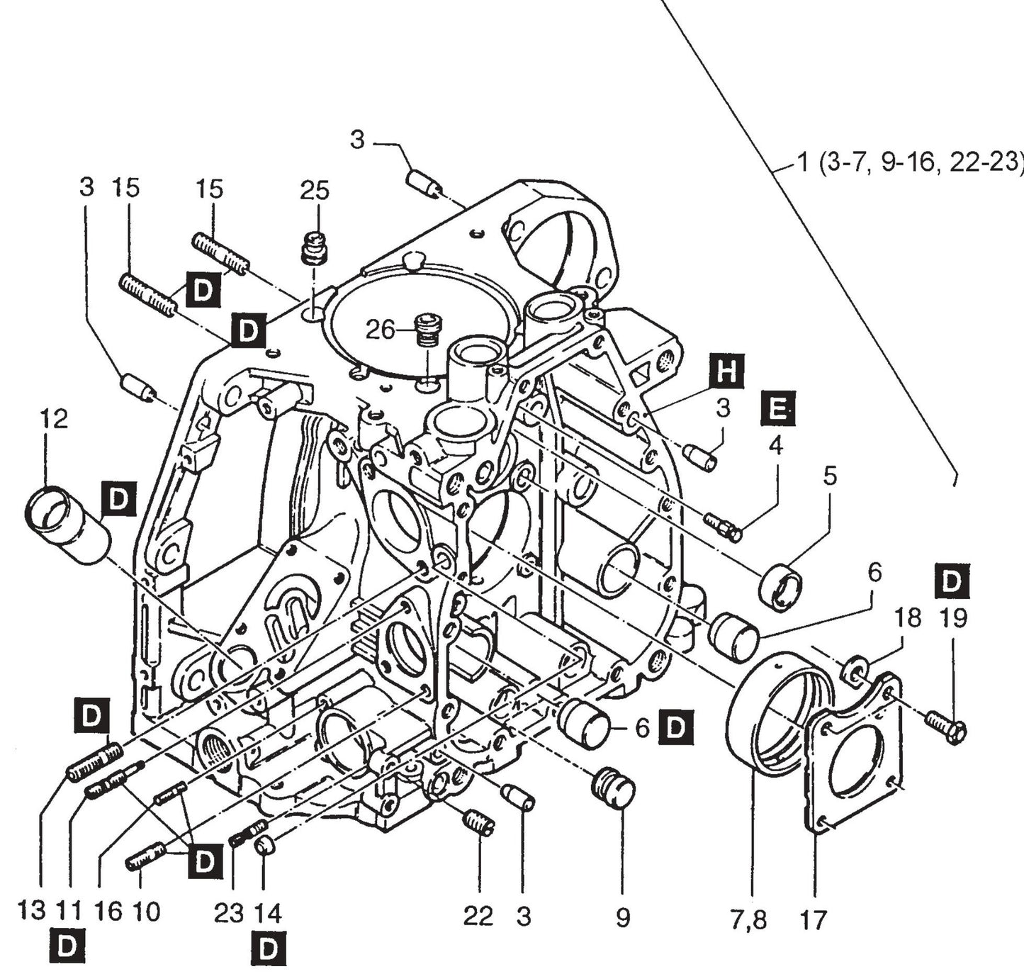 MVH502DSB HATZ 1D81S Engine Crankcase Assembly Parts
