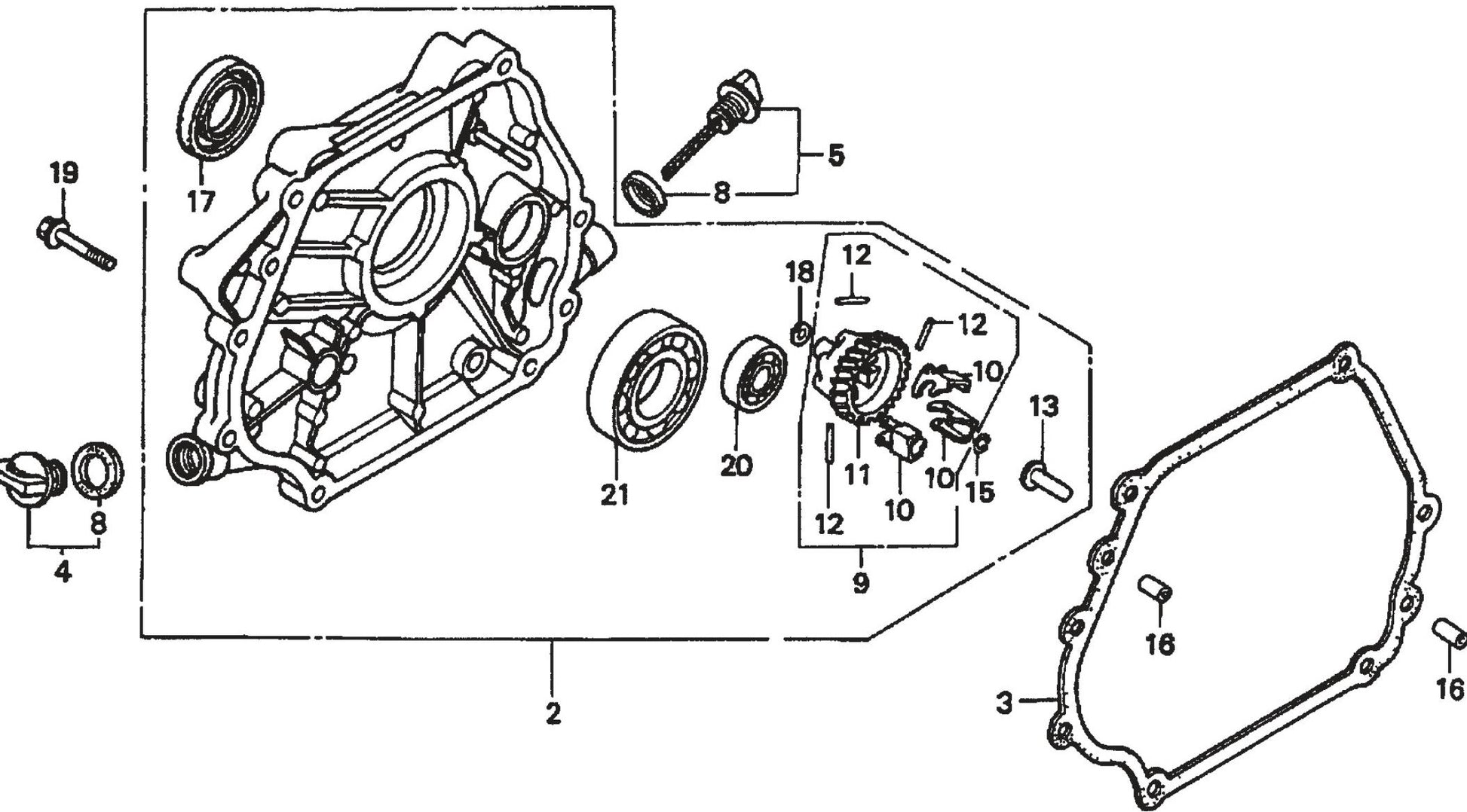 Honda GX390K1QWT2 Engine Crankcase Cover Assembly Parts For SP2 13H20 S13H20 S20H20 By Multiquip