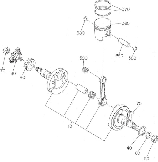 MT75HS Robin EC12HS Engine Crankshaft And Piston Assembly Parts