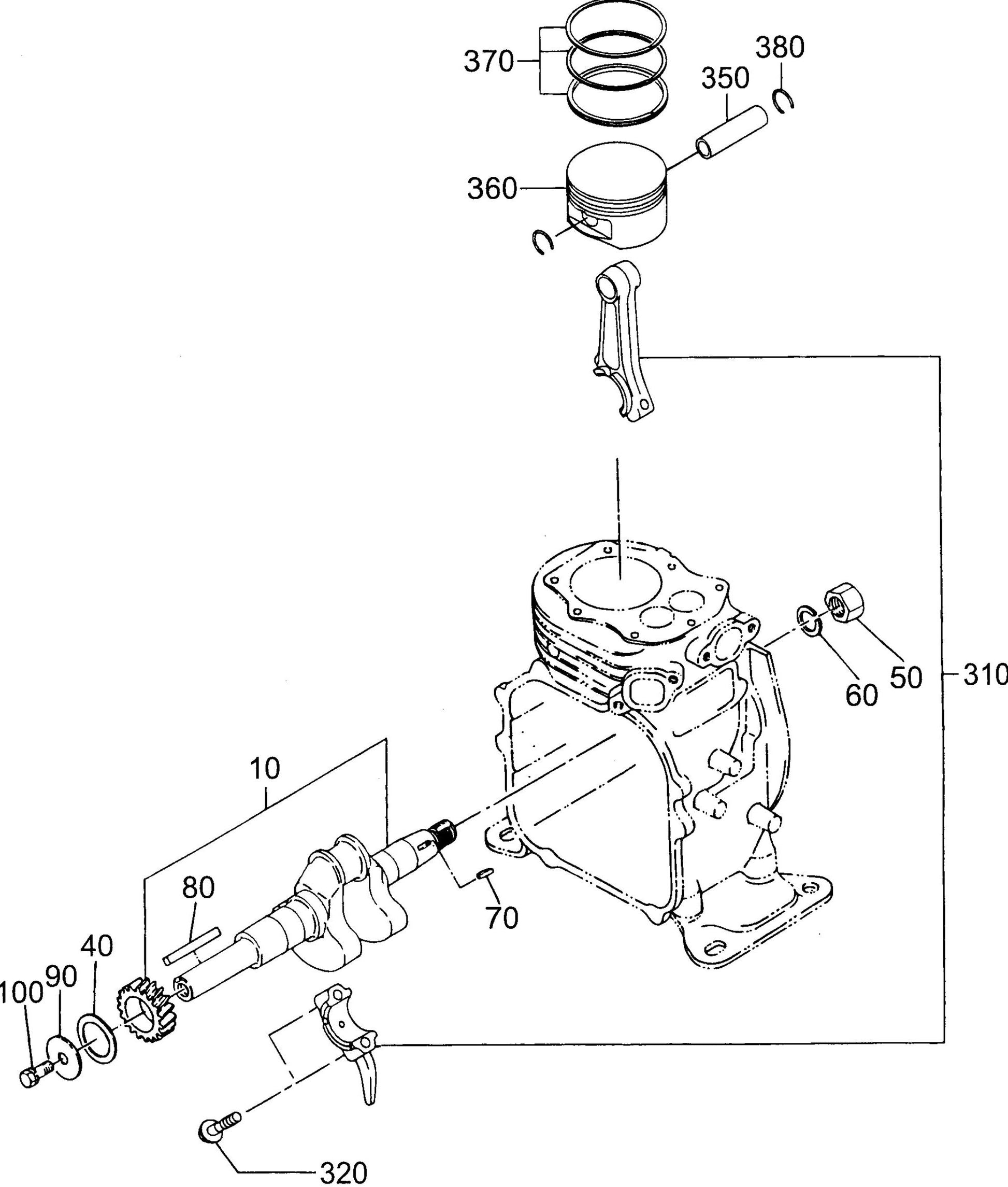 MVC40G Robin EH09-2D Crankshaft And Piston Assembly Parts