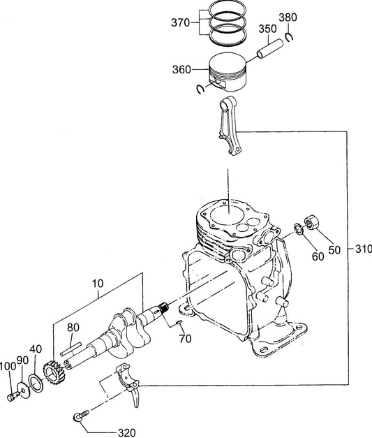 MVC40G Robin EH09-2D Crankshaft And Piston Assembly Parts