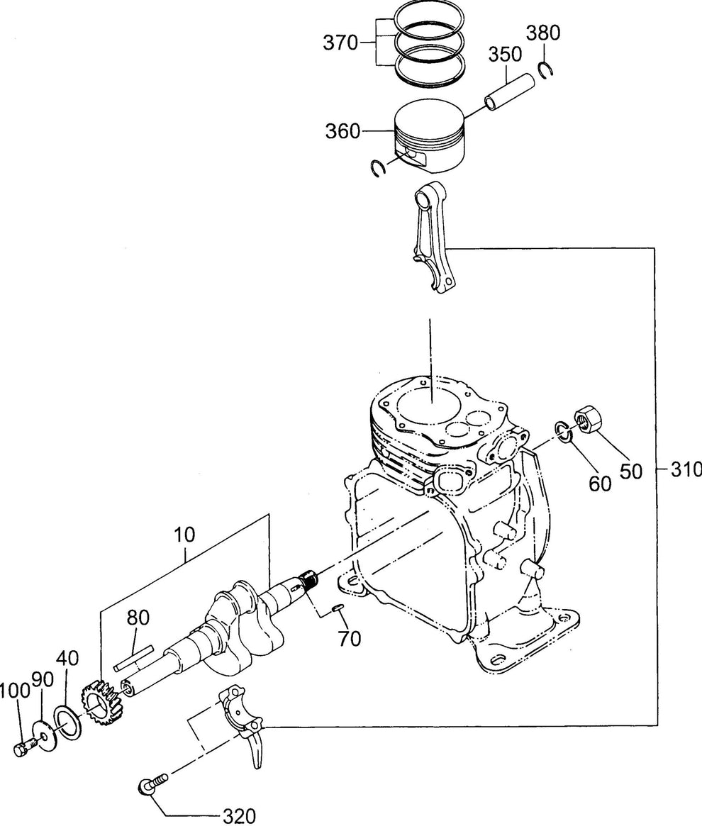 MVC40G Robin EH09-2D Crankshaft And Piston Assembly Parts