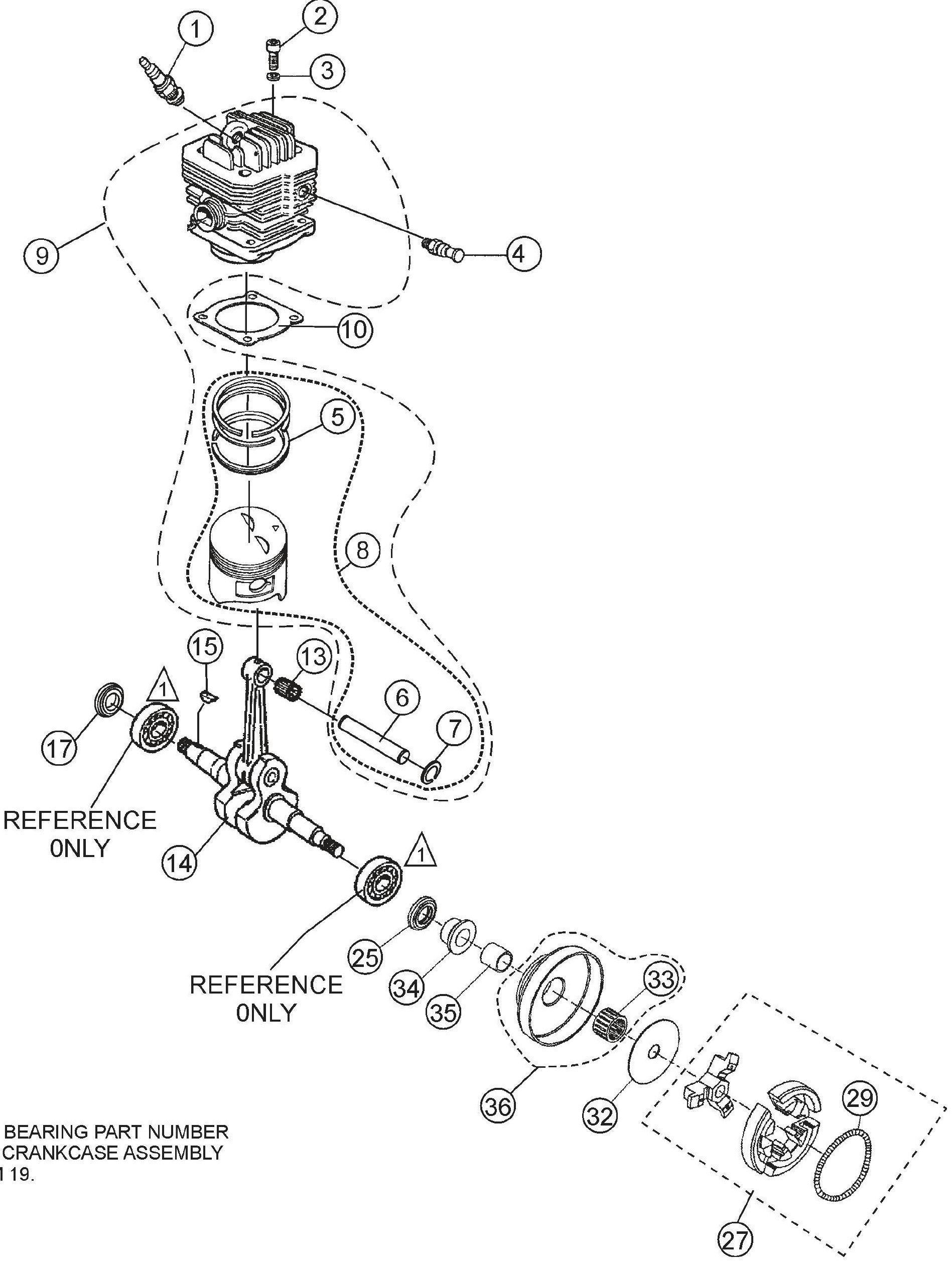 HS62A Crankshaft And Piston Assembly Parts