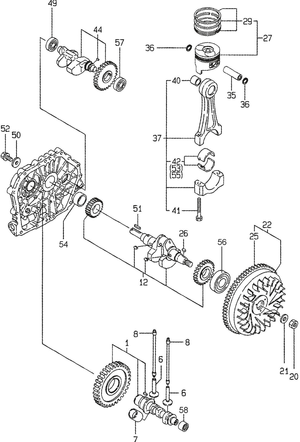 MVH402DSB YANMAR L100EE-DEVMK1 Crankshaft, Piston And Camshaft Assembly Parts