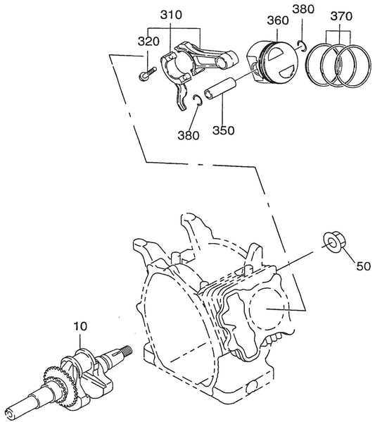 MQ QP2E ROBIN EX130D51111 ENGINE Crankshaft , Piston Assembly Parts By Multiquip