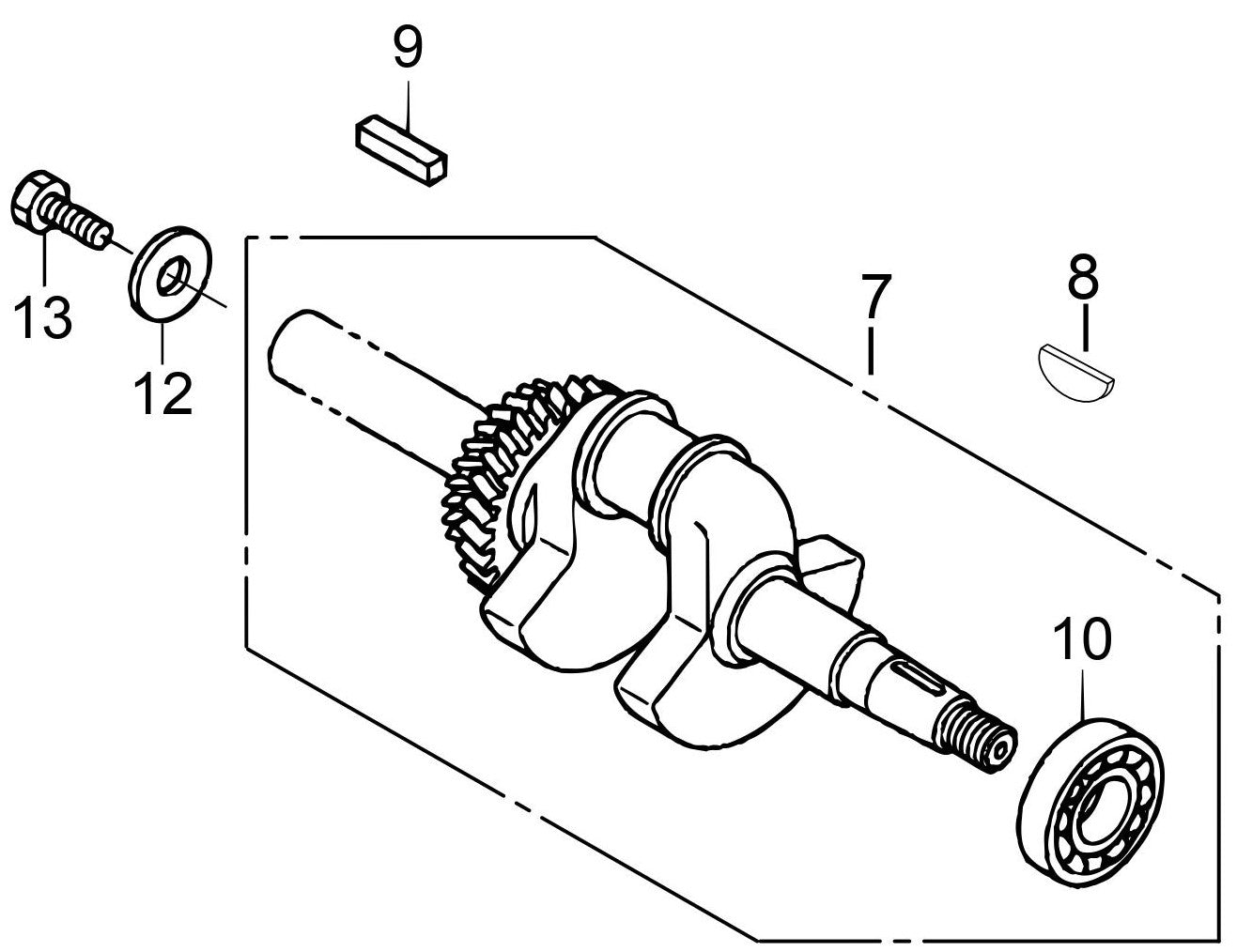 MVH208GH Honda GX240UT2SMXC/GX270UT2SCM Engine Crankshaft  Assembly Parts