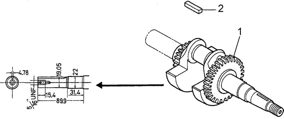 MQ MQD206H HONDA GX120K1QX2 ENGINE Crankshaftr Assembly Parts By Multiquip