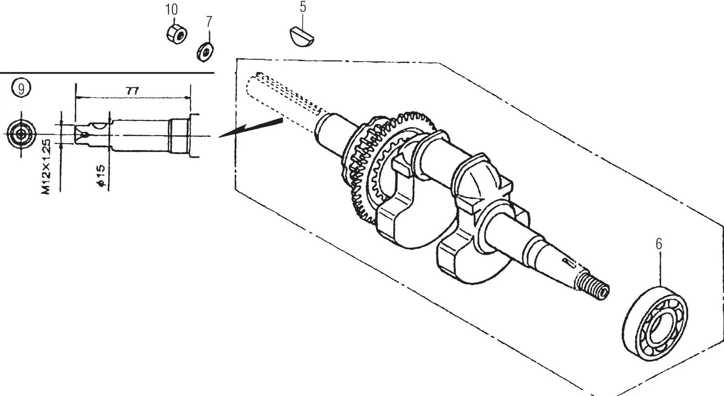 MT65HA Honda GX100KRBM Engine Crankshaft  Assembly Parts