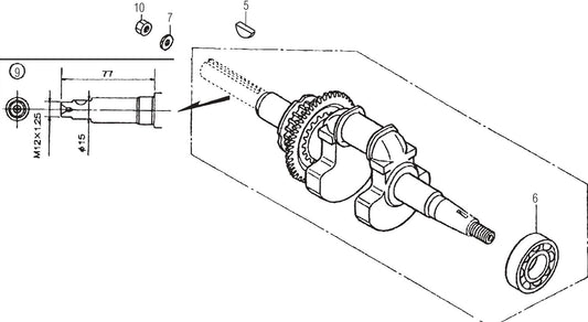 MT65HA Honda GX100KRBM Engine Crankshaft  Assembly Parts