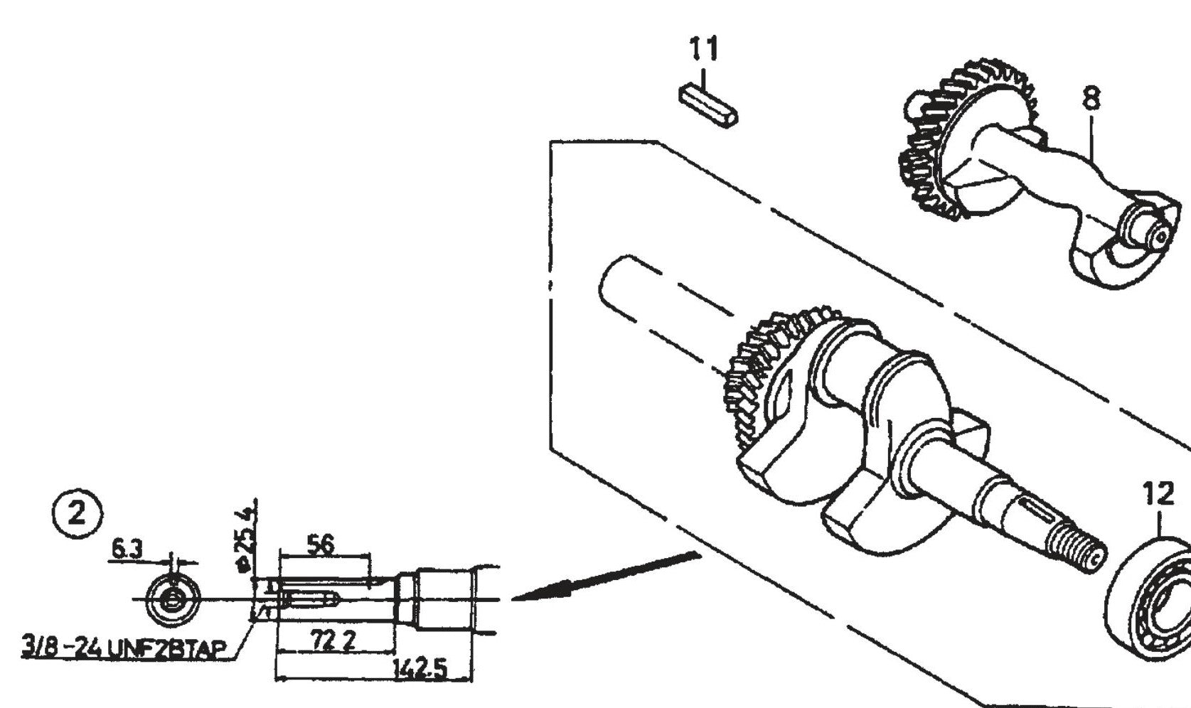 Honda GX390K1QWT2 Engine Crankshaft Assembly Parts For SP2 13H20A SP2 S20H20A  By Multiquip