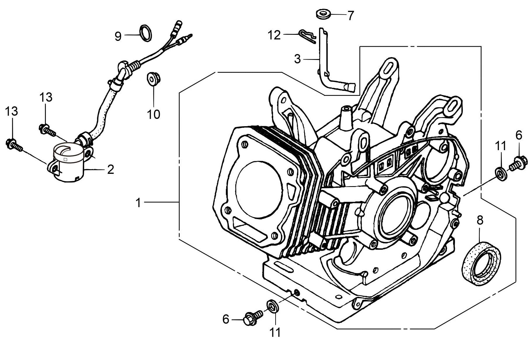 MVH208GH Honda GX240UT2SMXC/GX270UT2SCM Engine Cylinder Barrel Assembly Parts