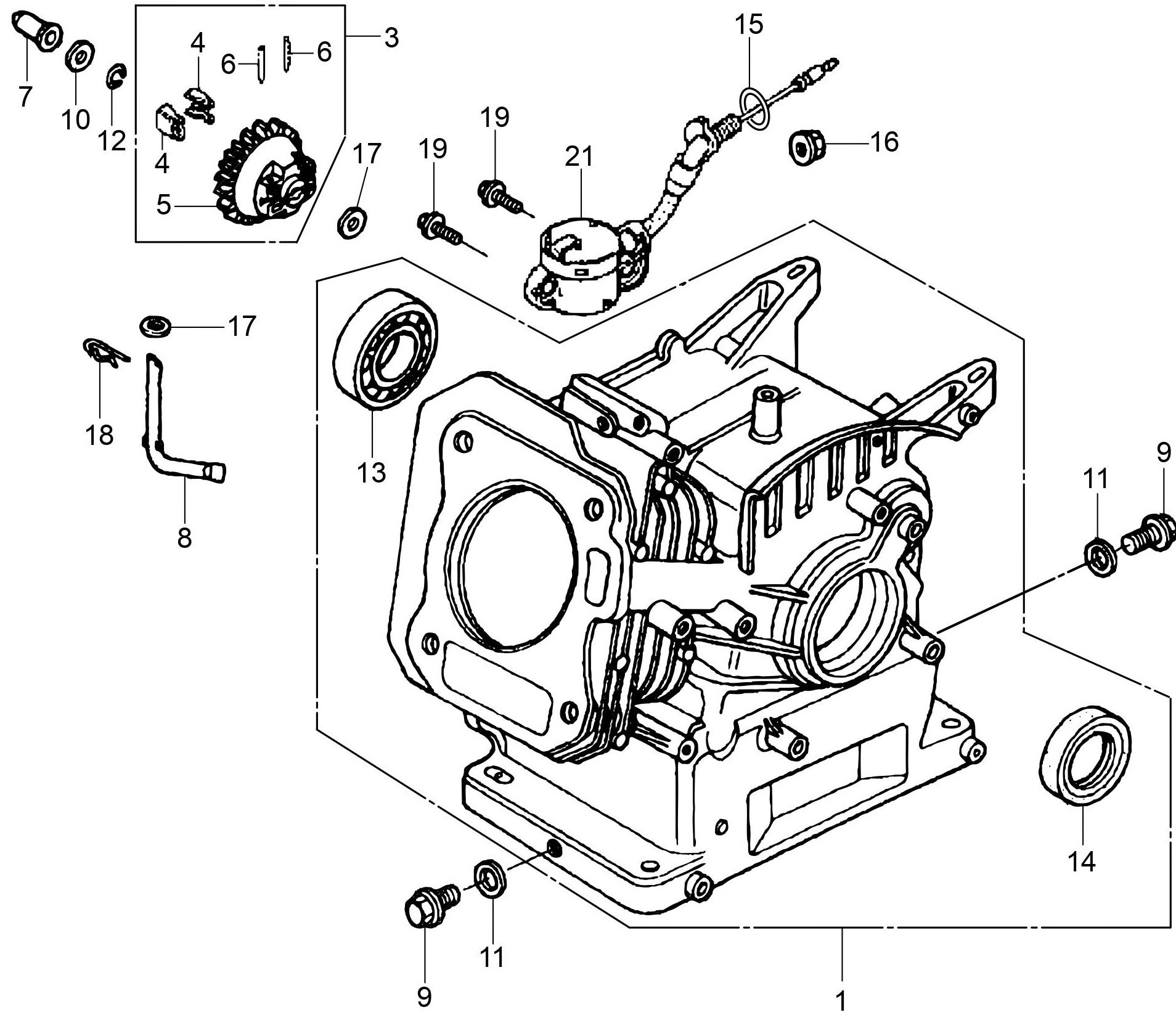 MVC82VH/VHW Honda GX160 Series Engine Cylinder Barrel Assembly Parts