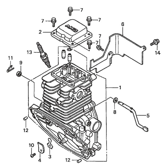 BP-25H Honda GXH50QXA Engine —Cylinder Barrel Assembly Parts By Multiquip