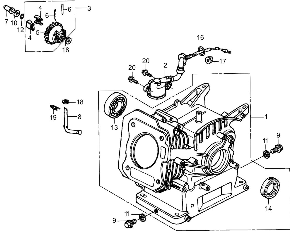 MVC64-VH/VHW Honda GX120U1SM12 Engine Cylinder Barrel Assembly Parts
