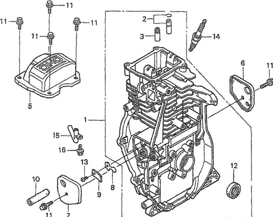 MT65HA Honda GX100KRBM Engine Cylinder Barrel Asseymbly Parts