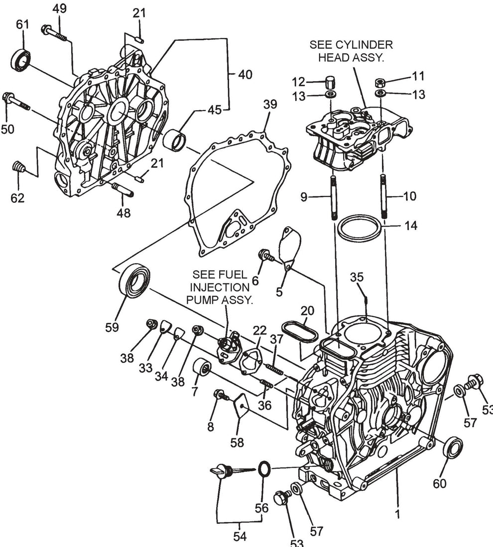MT86D2 YANMARL-48V6 Engine Cylinder Block Assembly Parts