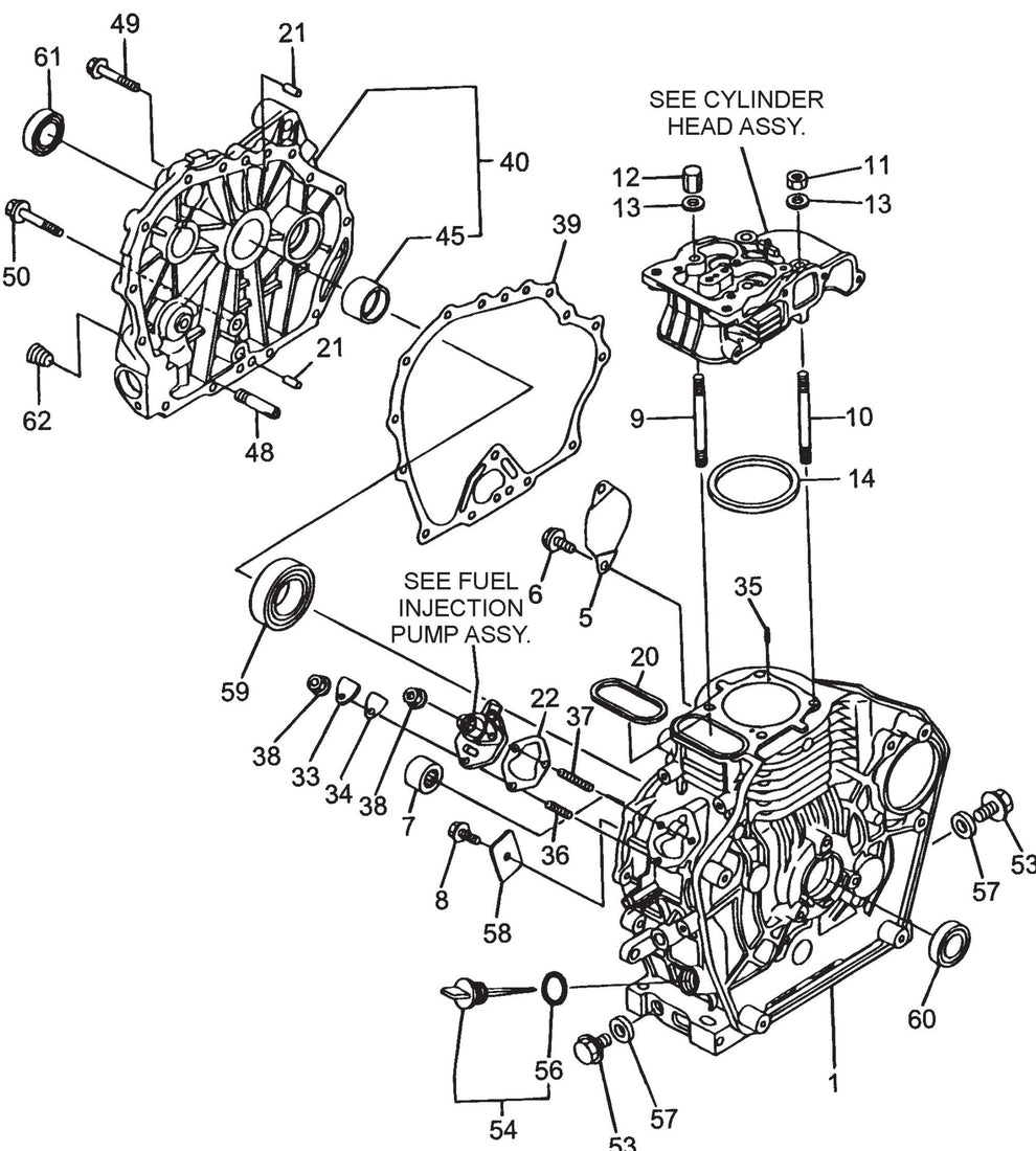 MT76D2 Yanmarl-48V6 Engine Cylinder Block Assembly Parts