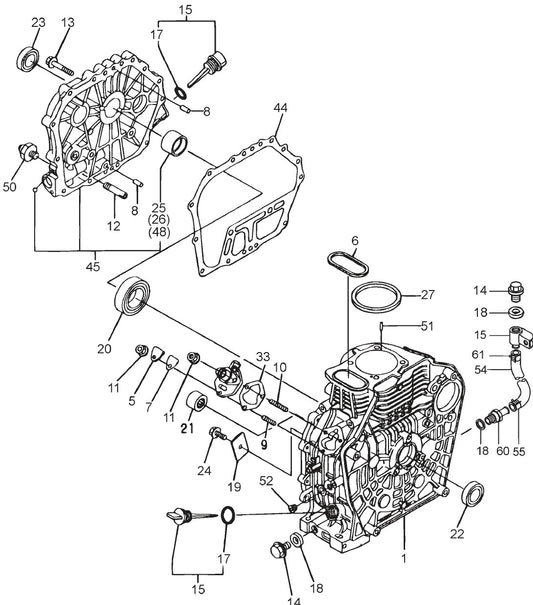 Cylinder Block Assembly Parts For YANMAR L100V1  MRH800DS Vibratory Rollers By Multiquip
